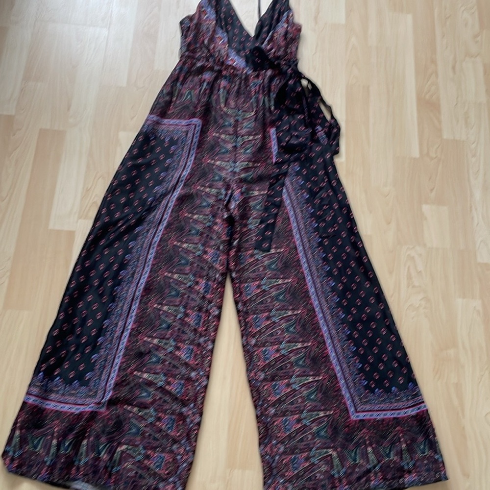 Free People Cabbage Rose wide leg jumpsuit, size US 6 - Picture 10 of 13